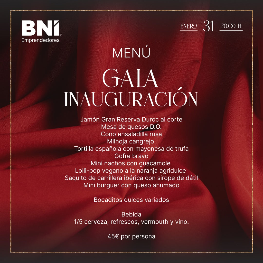 Entrada Gala Inaugural BNI Emprendedores Elche – 31 de enero